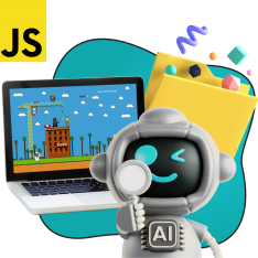 Язык программирования JavaScript + AI. Проектное обучение + геймификация + AI-помощники - КИБЕРшкола программирования для детей, компьютерные курсы для школьников, начинающих и подростков - KIBERone г. Ковров